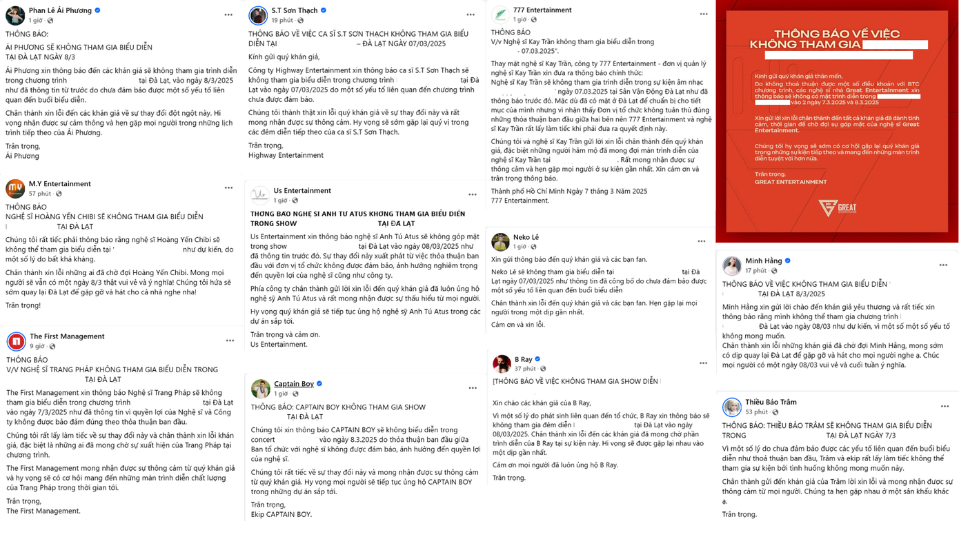 Loạt nghệ sĩ tuyên bố không biểu diễn tại sự kiện âm nhạc này.