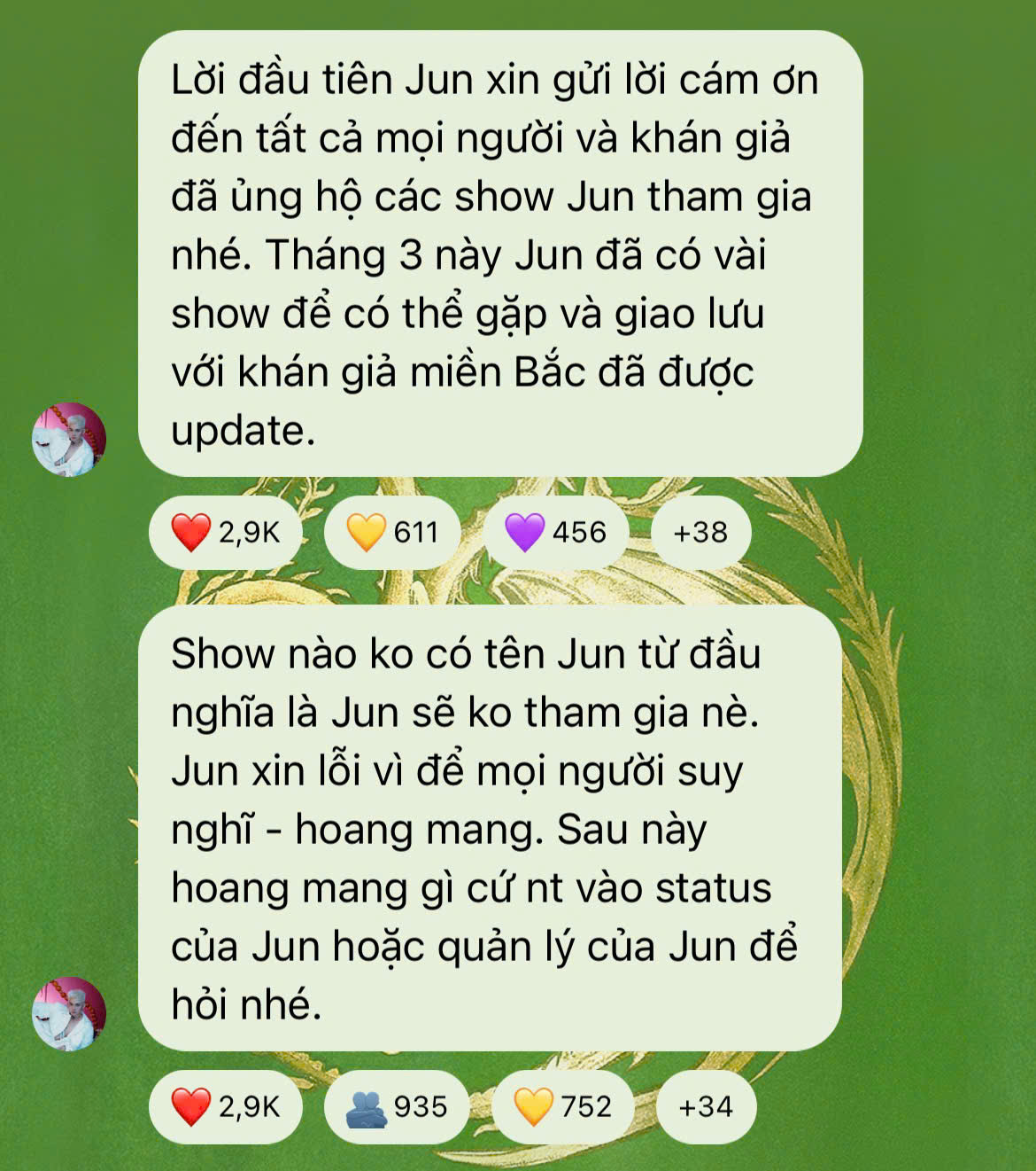 Hành động của Jun Phạm được đánh giá là một bước đi cần thiết để bảo vệ fan khỏi những thông tin không chính xác. Hành động của Jun Phạm được đánh giá là một bước đi cần thiết để bảo vệ fan khỏi những thông tin không chính xác.