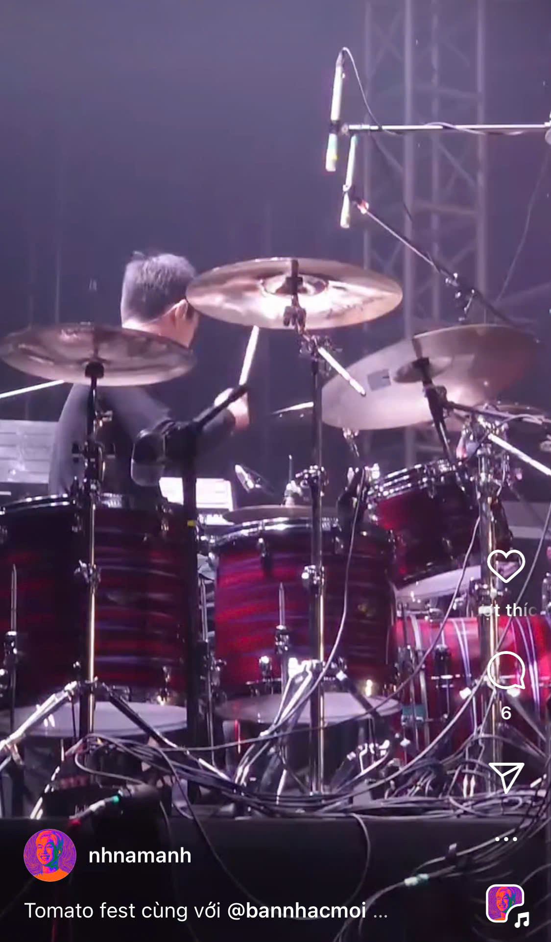 Tay trống Nam Anh xuất hiện với vai trò khách mời trong tiết mục của Ban nhạc Mối tại Nhạc Hội Cà Chua vào cuối 2024.