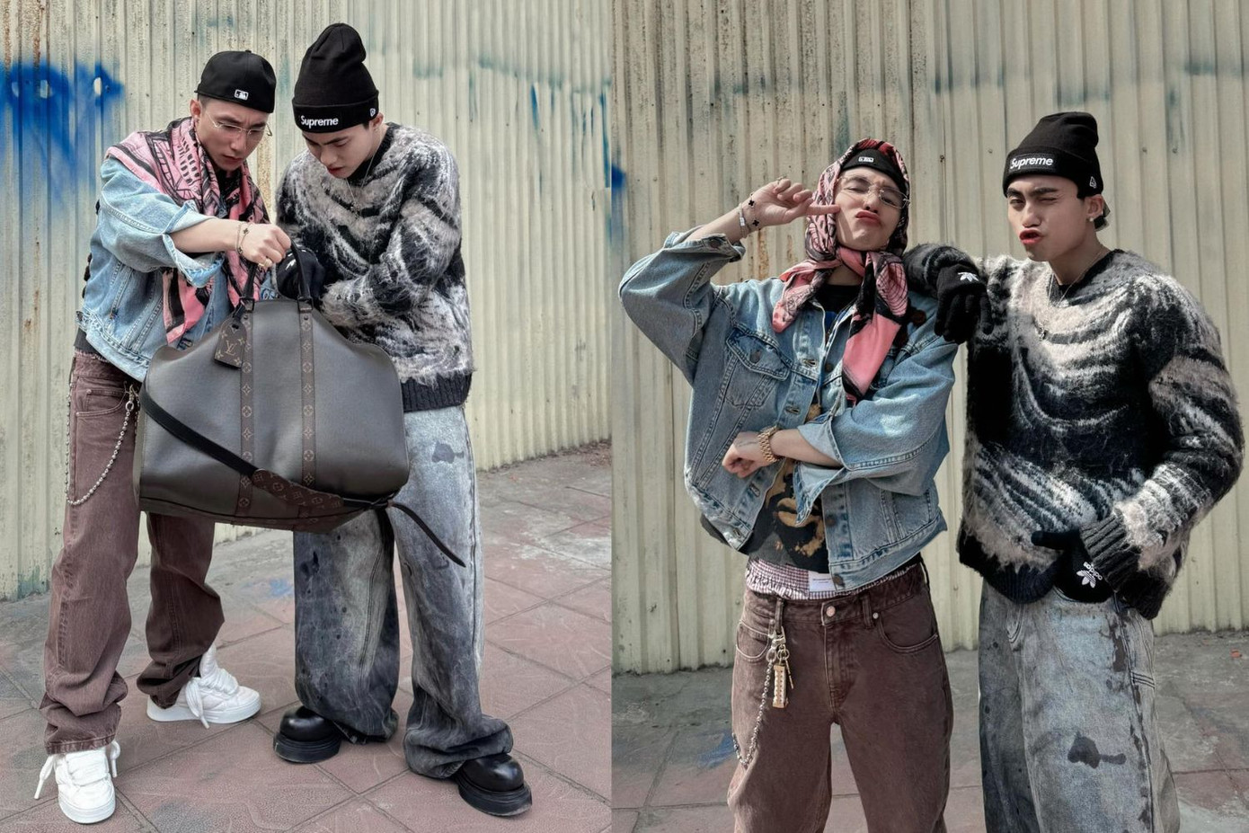 Fan cười xỉu khi hai anh em có giao diện ngầu đét nhưng lại tạo dáng rất... "Hello Kitty". Fan cười xỉu khi hai anh em có giao diện ngầu đét nhưng lại tạo dáng rất... "Hello Kitty".