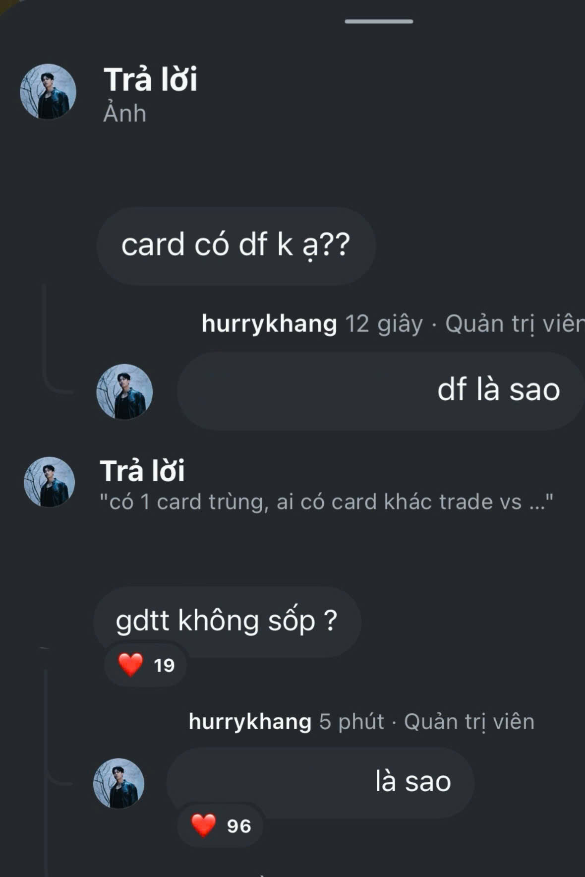HURRYKNG ngơ ngác trước những tin nhắn của fan.