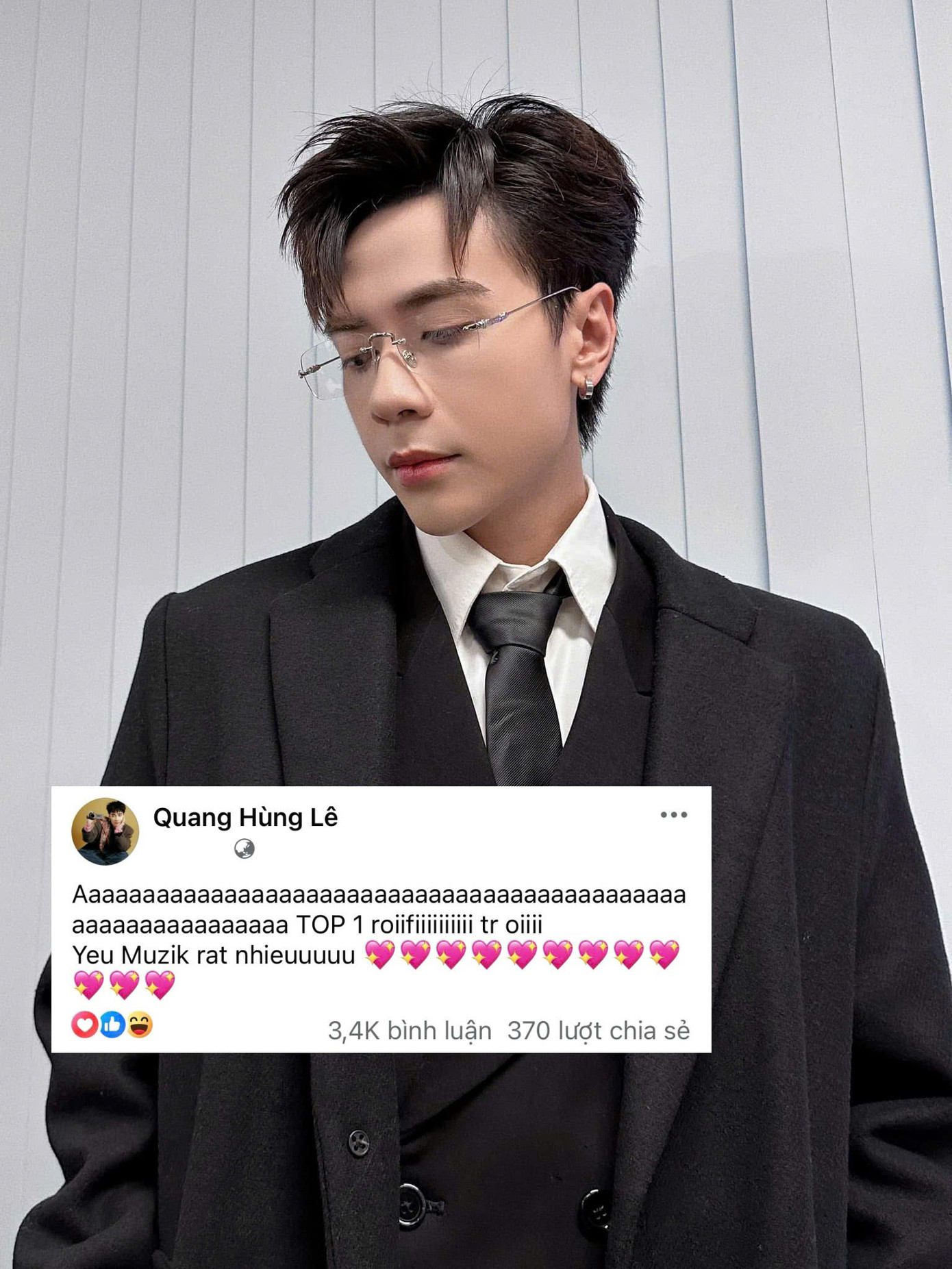 Quang Hùng MasterD phấn khích khi đạt No.1 ngay đầu Xuân mới.