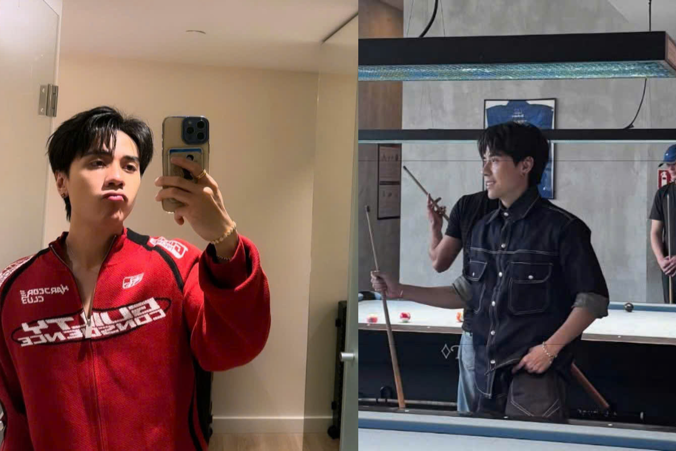 "Tổng tài" hóa "chàng trai thư giãn" khoe được đi coi đá bóng, chơi bida khi đang đi lưu diễn nước ngoài. Nguồn: quanghung.masterd, phuonglinhngn "Tổng tài" hóa "chàng trai thư giãn" khoe được đi coi đá bóng, chơi bida khi đang đi lưu diễn nước ngoài. Nguồn: quanghung.masterd, phuonglinhngn