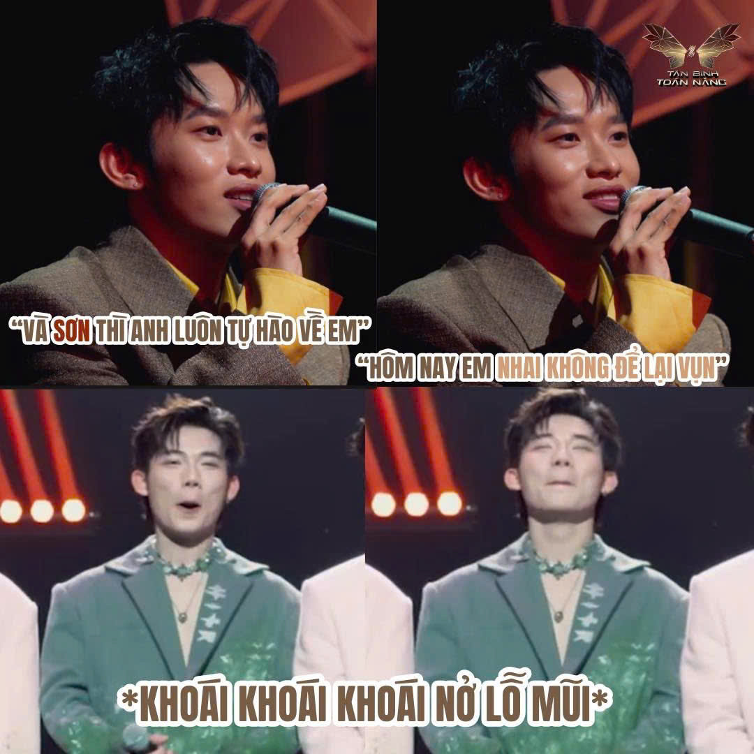 Hữu Sơn "khoái nở mũi" khi nhận được lời khen từ "bố Kay". Ảnh: BTC. Hữu Sơn "khoái nở mũi" khi nhận được lời khen từ "bố Kay". Ảnh: BTC.