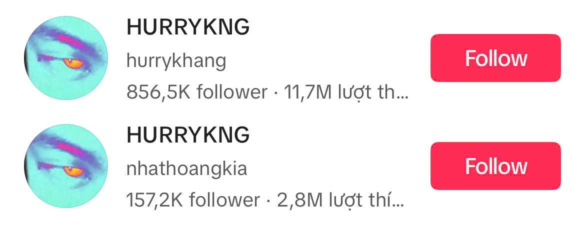 Bất ngờ có đến hai tài khoản HURRYKNG.
