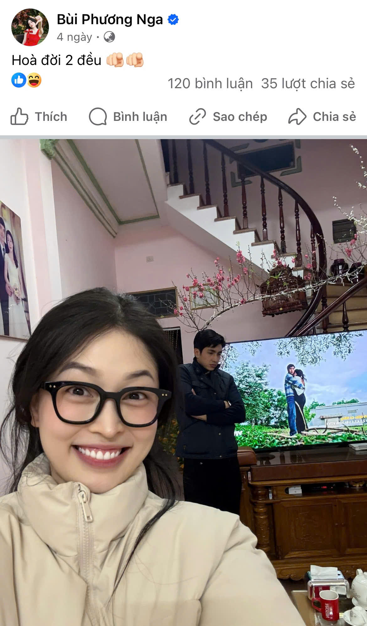 Phương Nga "hơn thua" khi chồng đóng phim tình cảm.