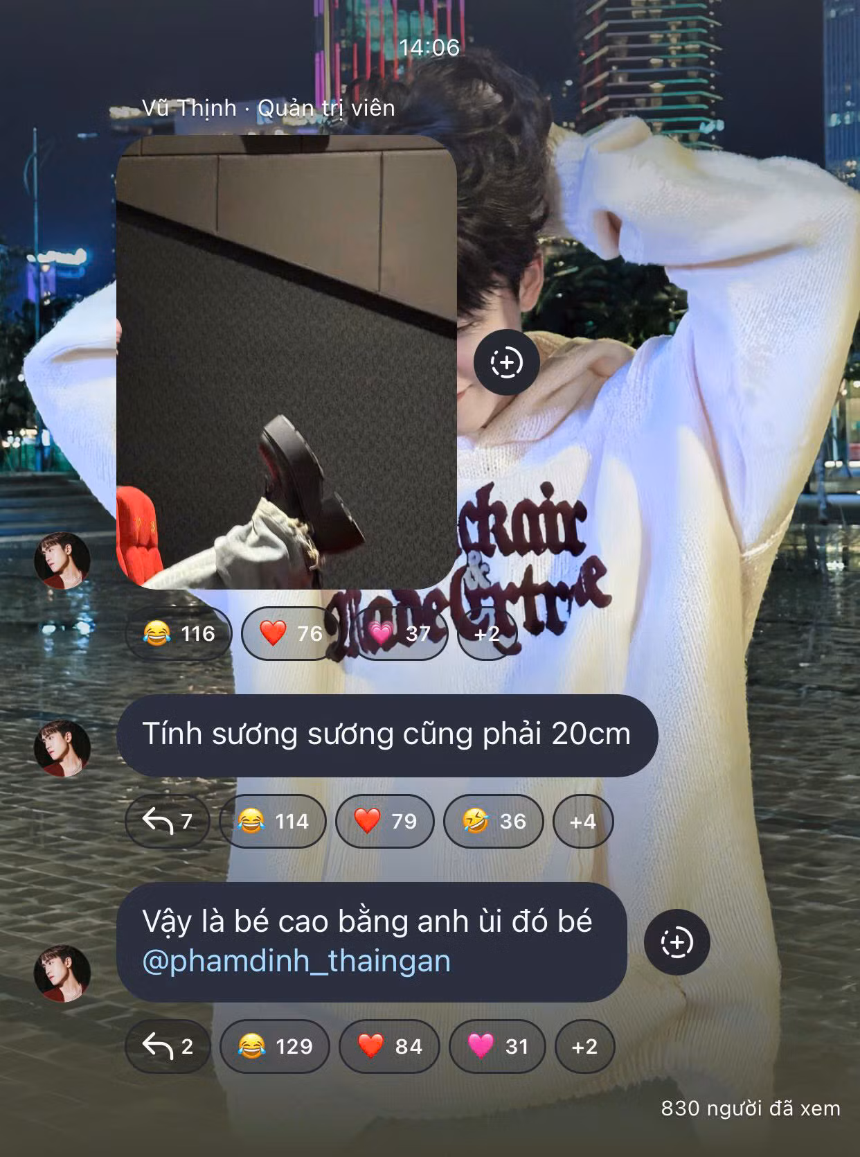 Vũ Thịnh và Phạm Đình Thái Ngân cũng nhanh chóng điểm danh.