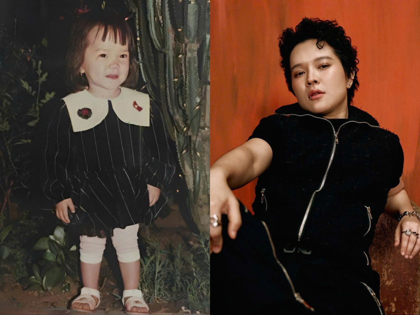 "Em bé Xinh" Tiên Tiên ở hai phiên bản.