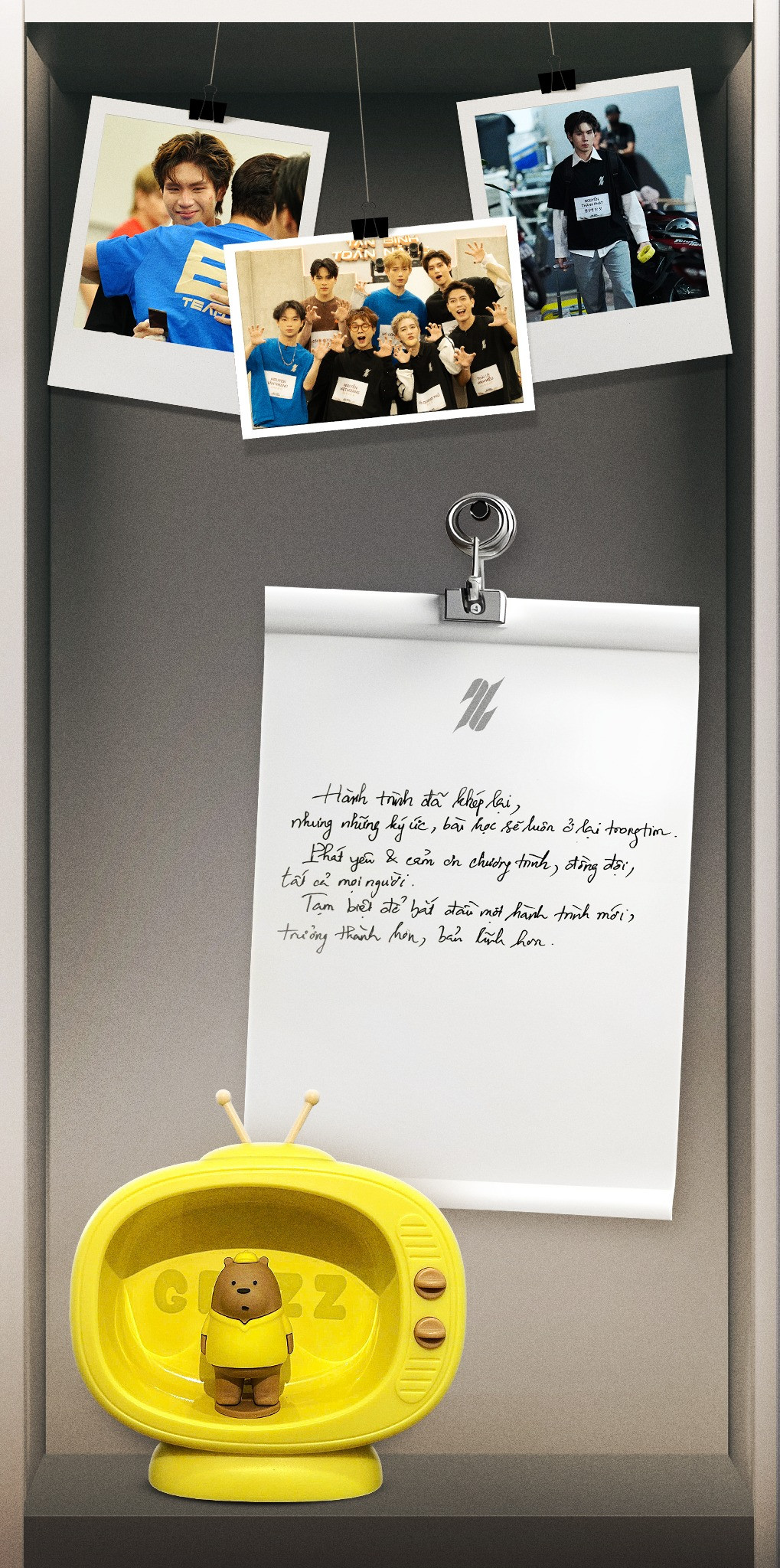 "Phát yêu và cảm ơn chương trình, đồng đội, tất cả mọi người" - Thành Phát gửi tới top 30 và ê-kíp. Nguồn ảnh: BTC. "Phát yêu và cảm ơn chương trình, đồng đội, tất cả mọi người" - Thành Phát gửi tới top 30 và ê-kíp. Nguồn ảnh: BTC.