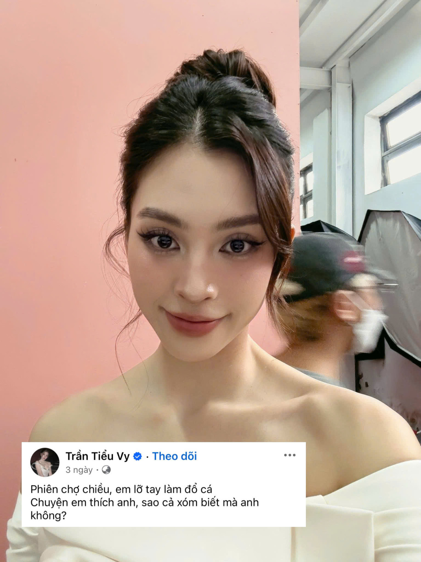 Đáp lại, Tiểu Vy hóm hỉnh cho biết chỉ “bắt trend cho vui”, hoàn toàn không có ẩn ý gì.