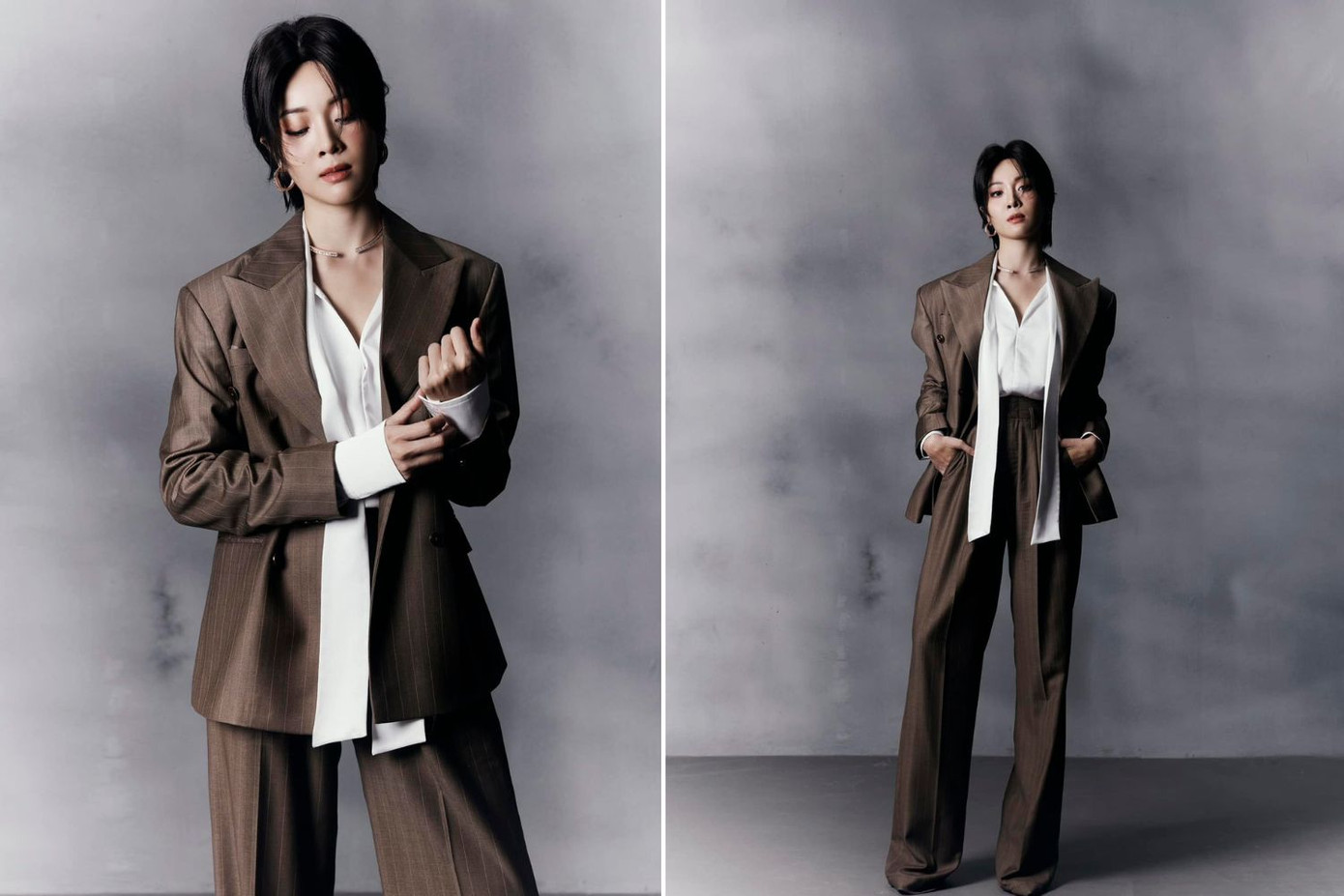 Diện bộ vest cùng kiểu tóc tém cá tính, Karen Nguyễn được netizen thích thú nhận xét: "Nay bả quay về bản chất thiệt nè, đẹp trai quá!".