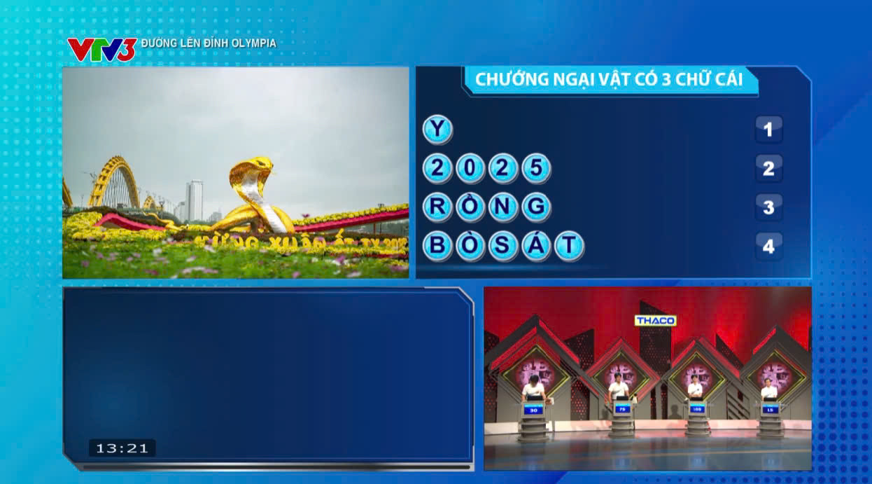 Chướng ngại vật "RẮN" giúp Xuân Thái vươn lên vị trí dẫn đầu. Chướng ngại vật "RẮN" giúp Xuân Thái vươn lên vị trí dẫn đầu.