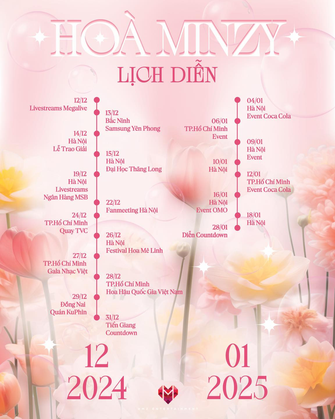 Lịch trình của ca sĩ Hòa Minzy đã được ghi chú có đêm diễn countdown vào tối 28/1. Lịch trình của ca sĩ Hòa Minzy đã được ghi chú có đêm diễn countdown vào tối 28/1.