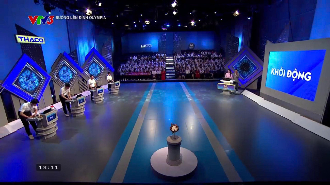 Các thí sinh làm nóng trường quay S14 trong phần thi Khởi động.