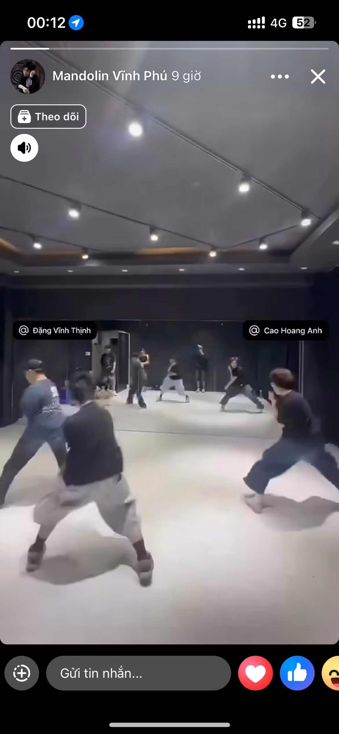 Một số khán giả đã kịp chụp lại story tập nhảy của 3 thí sinh Top 100. Nguồn: @bibyyiu_nj