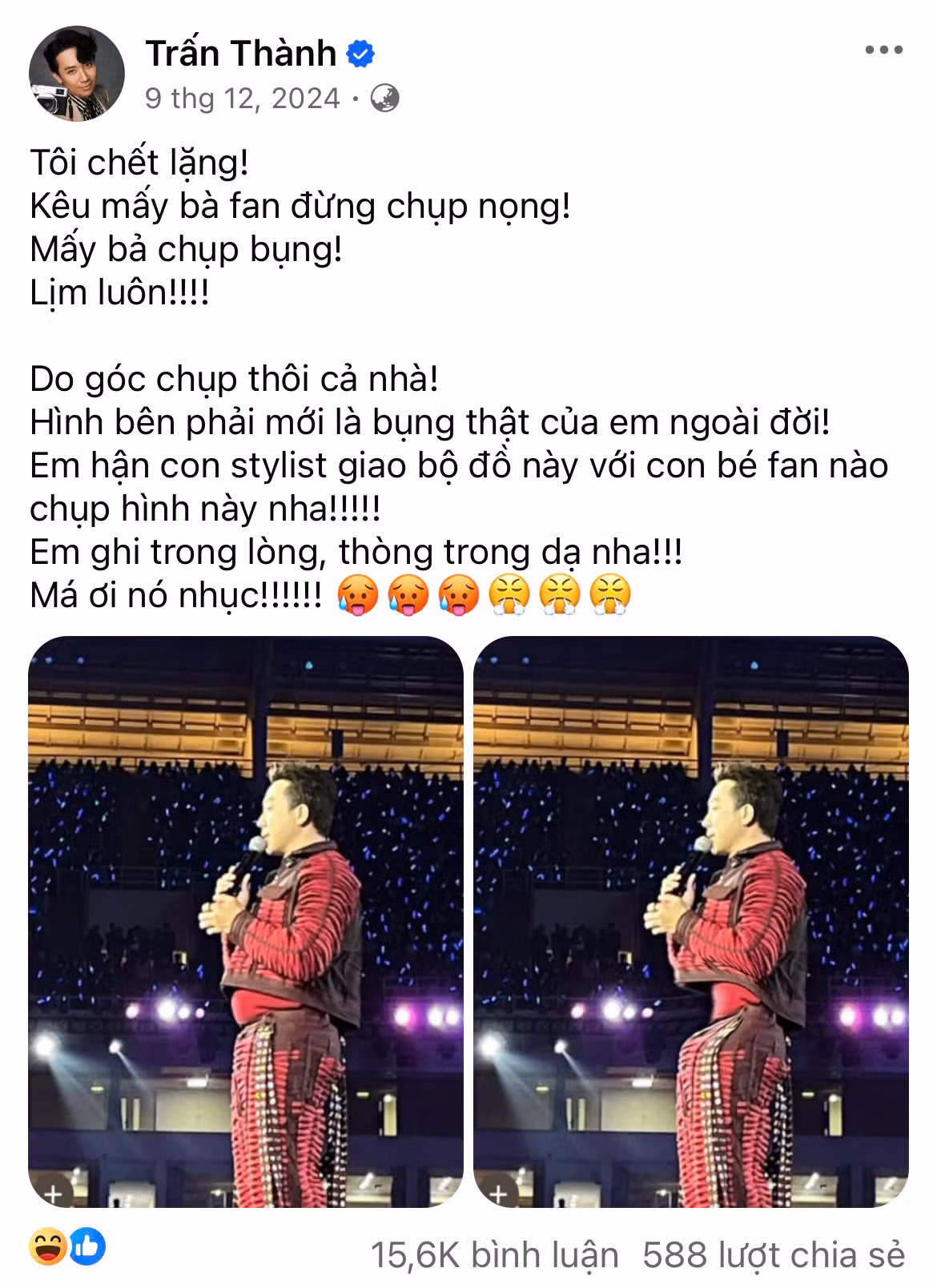 Trước đó, nam nghệ sĩ cũng nhiều lần thanh minh khi bị ống kính bắt trọn chiếc bụng tròn.