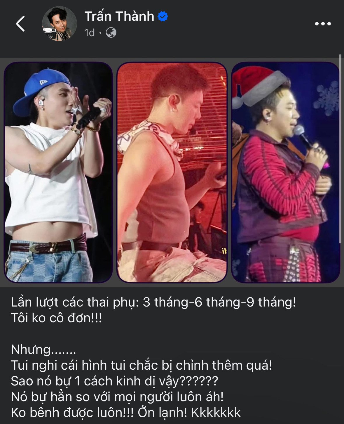 Trấn Thành hài hước chia sẻ "hội các thai phụ" khiến netizen cười nghiêng ngả.