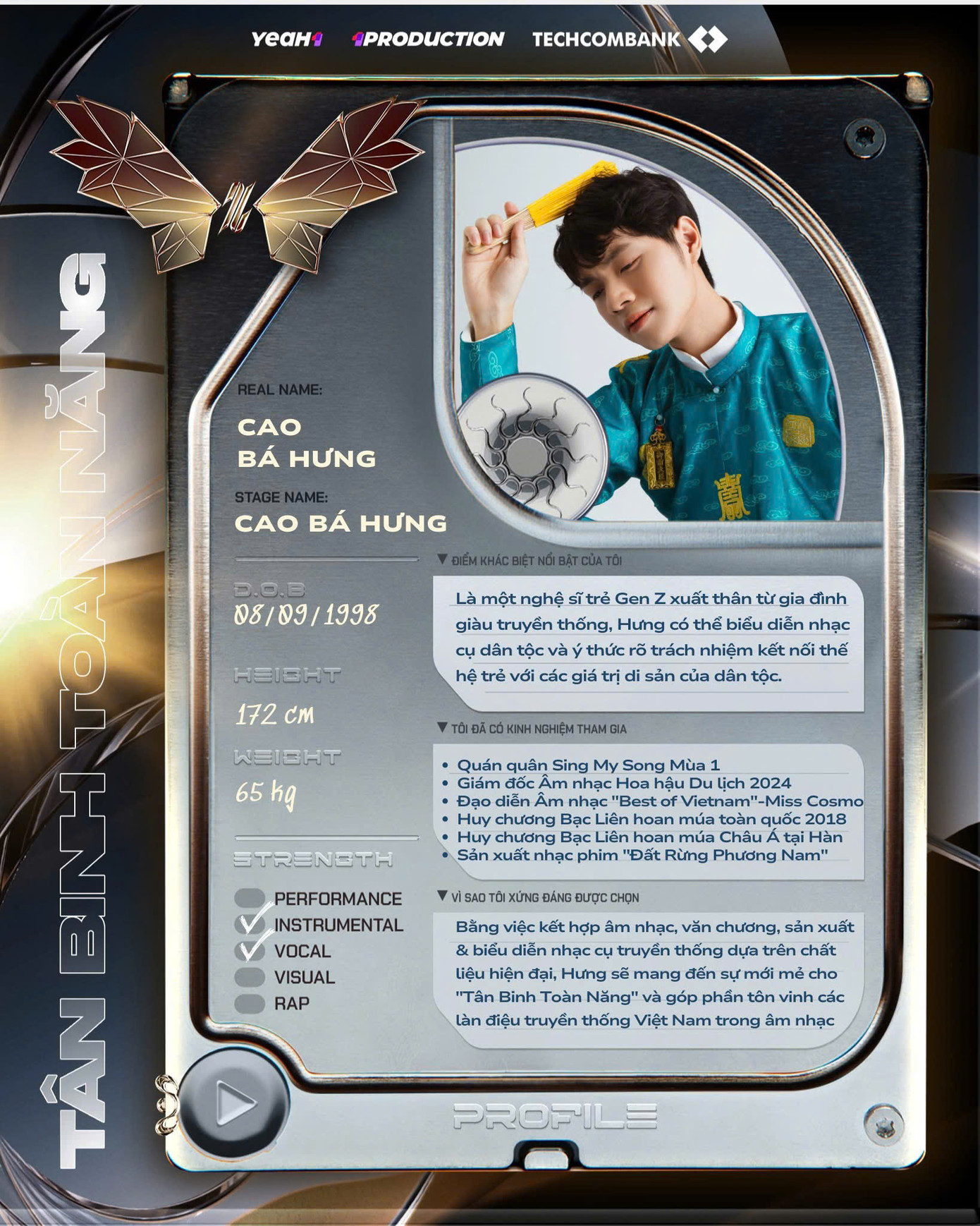 Cao Bá Hưng sở hữu profile "không phải dạng vừa". Cao Bá Hưng sở hữu profile "không phải dạng vừa".