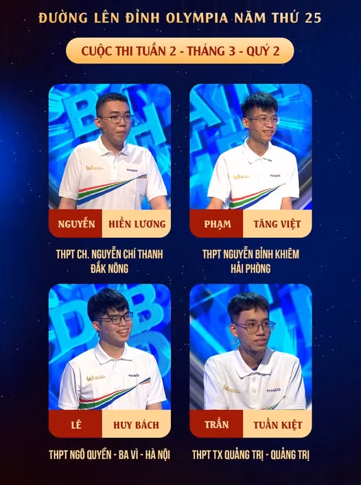 Đội hình leo núi Tuần 2 - Tháng 3 - Quý 2. Ảnh: Fanpage Đường Lên Đỉnh Olympia