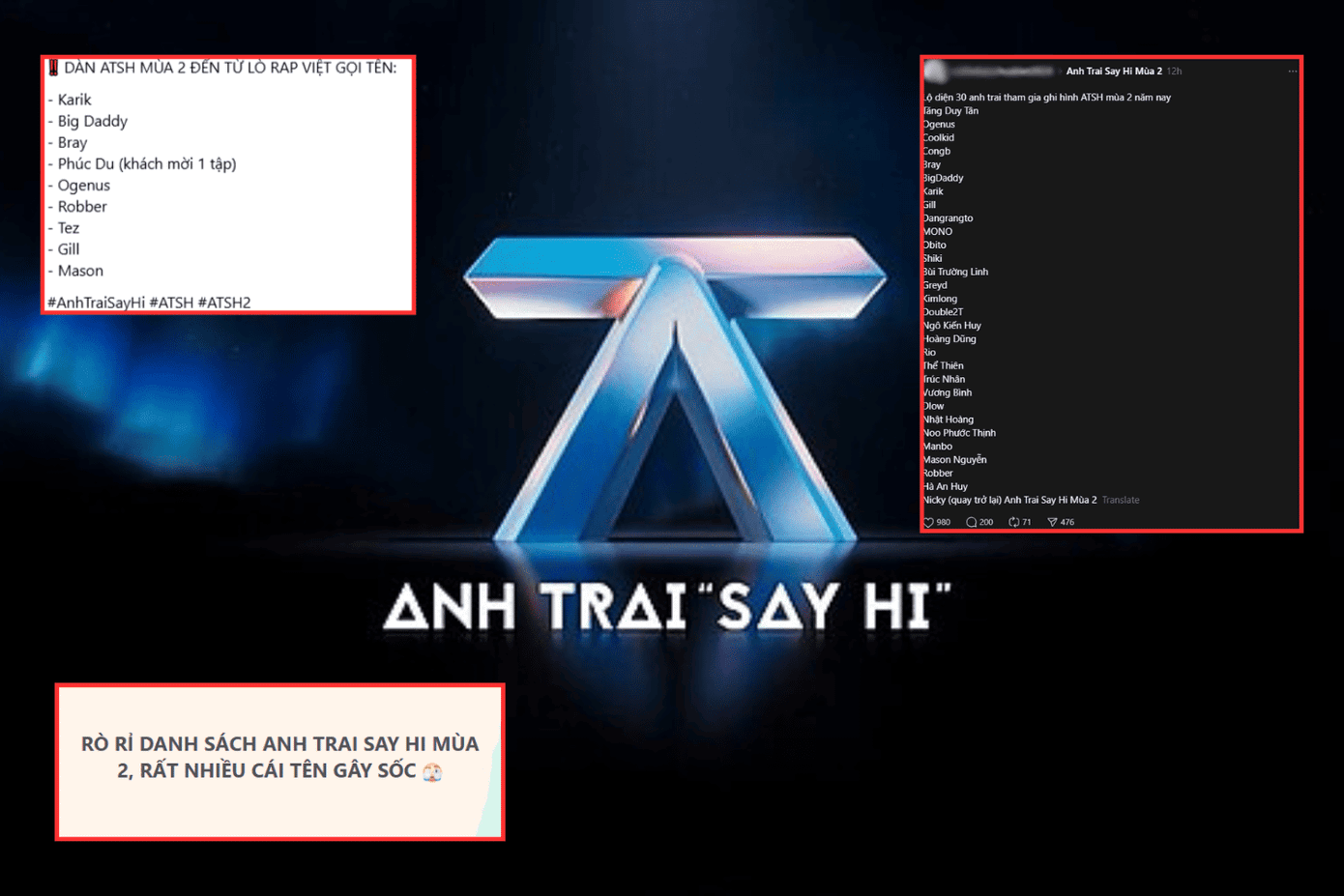 Thông tin dàn 30 Anh trai mùa 2 gây xôn xao trên mạng xã hội.