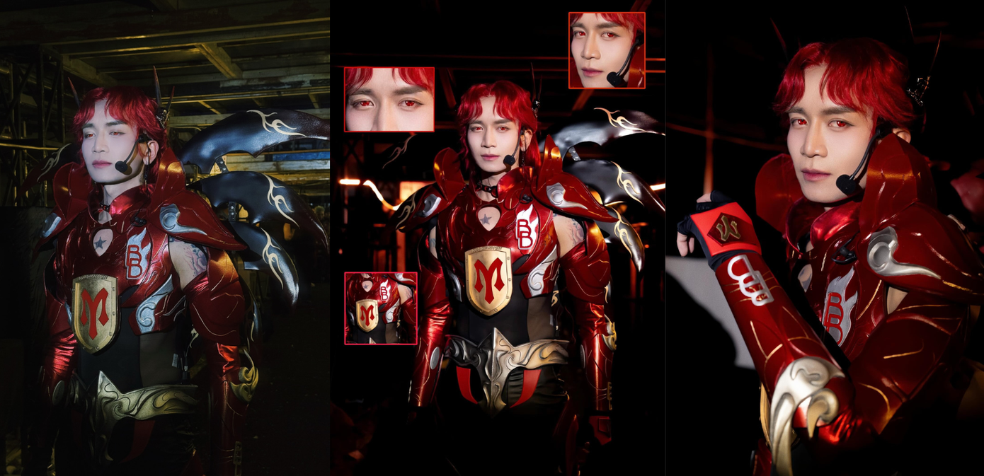 BB Trần trong “bộ giáp” cực chiến cùng logo chương trình ngay ngực áo. Ảnh: @hungpham_makeupartis BB Trần trong “bộ giáp” cực chiến cùng logo chương trình ngay ngực áo. Ảnh: @hungpham_makeupartis