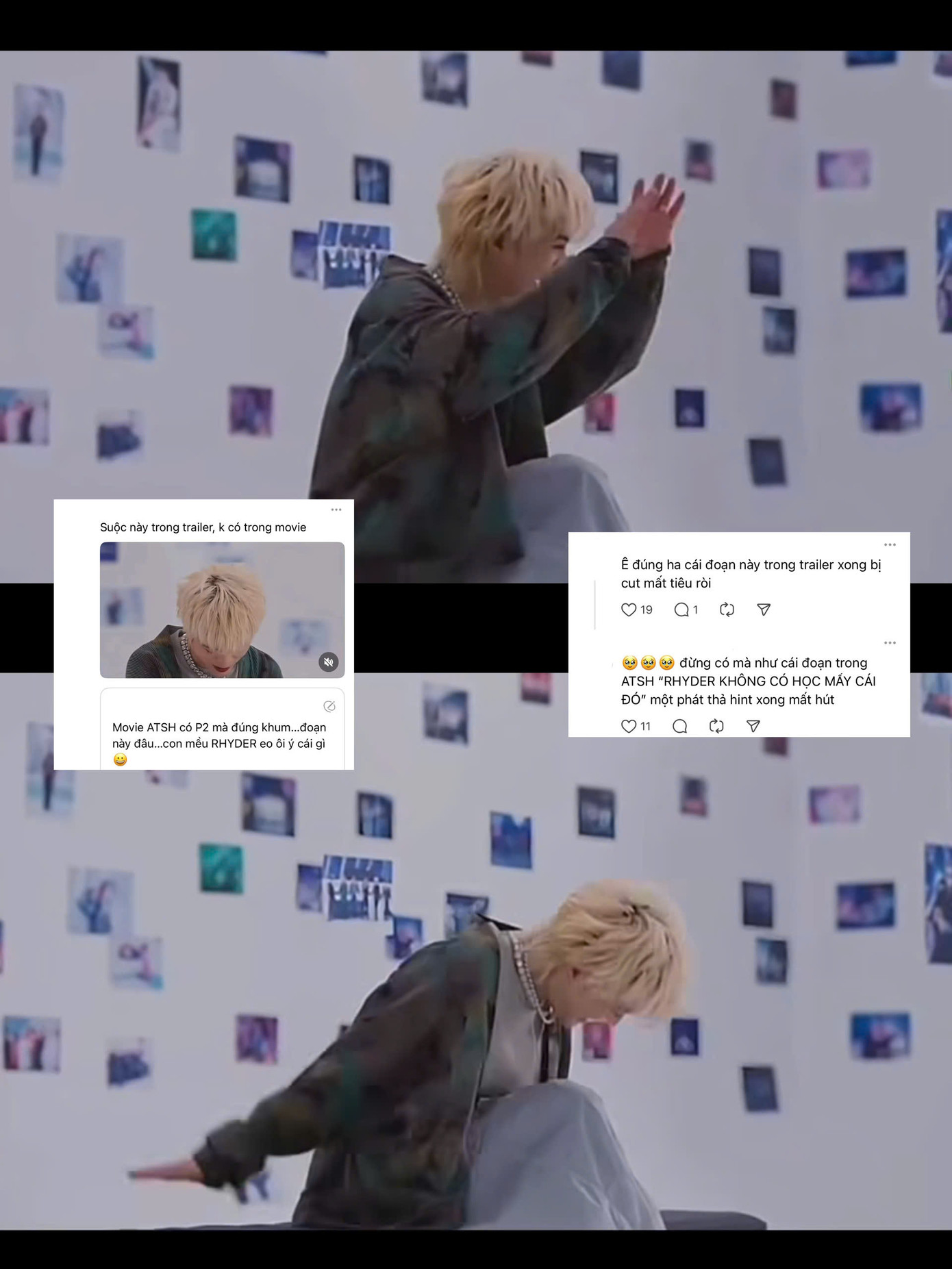 Chưa dừng lại ở đó, các "thám tử mạng" còn phát hiện ra một phân cảnh của RHYDER từng xuất hiện trong trailer nhưng lại "mất hút" trên màn ảnh rộng. Chưa dừng lại ở đó, các "thám tử mạng" còn phát hiện ra một phân cảnh của RHYDER từng xuất hiện trong trailer nhưng lại "mất hút" trên màn ảnh rộng.