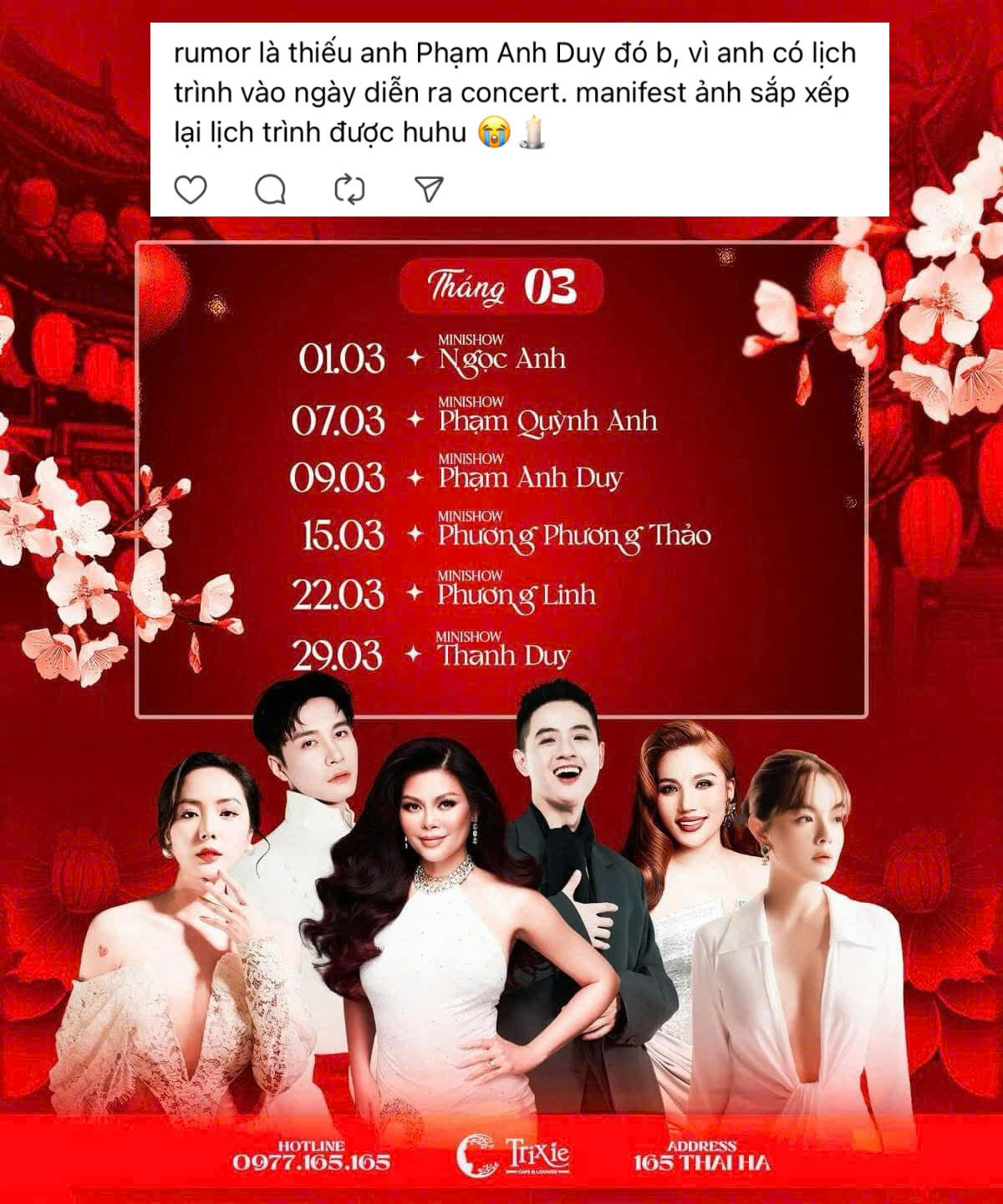 Phạm Anh Duy cũng có lịch diễn xuyên suốt tại Hà Nội.