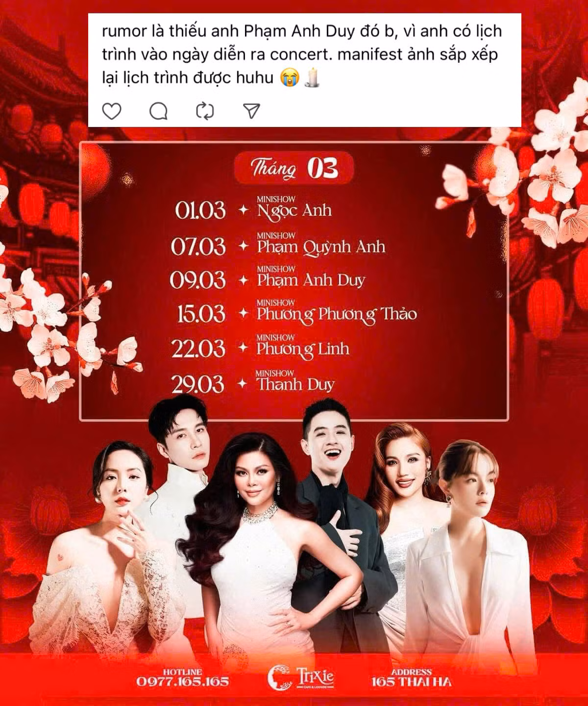 Phạm Anh Duy cũng có lịch diễn xuyên suốt tại Hà Nội.