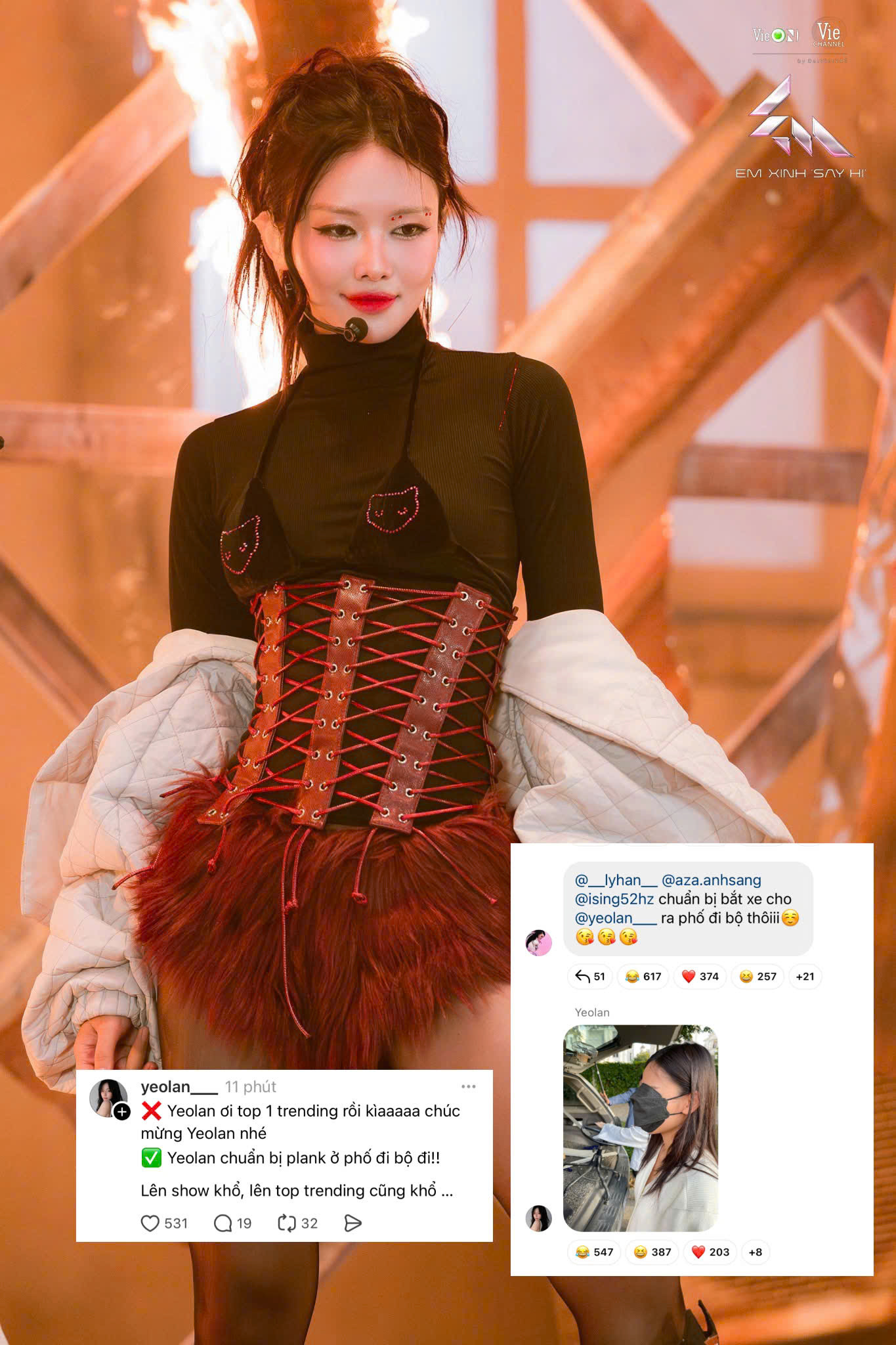 Yeolan bị &quot;dí khắp mặt trận&quot; vì lời hứa Top 1 sẽ &quot;plank ở phố đi bộ&quot;.