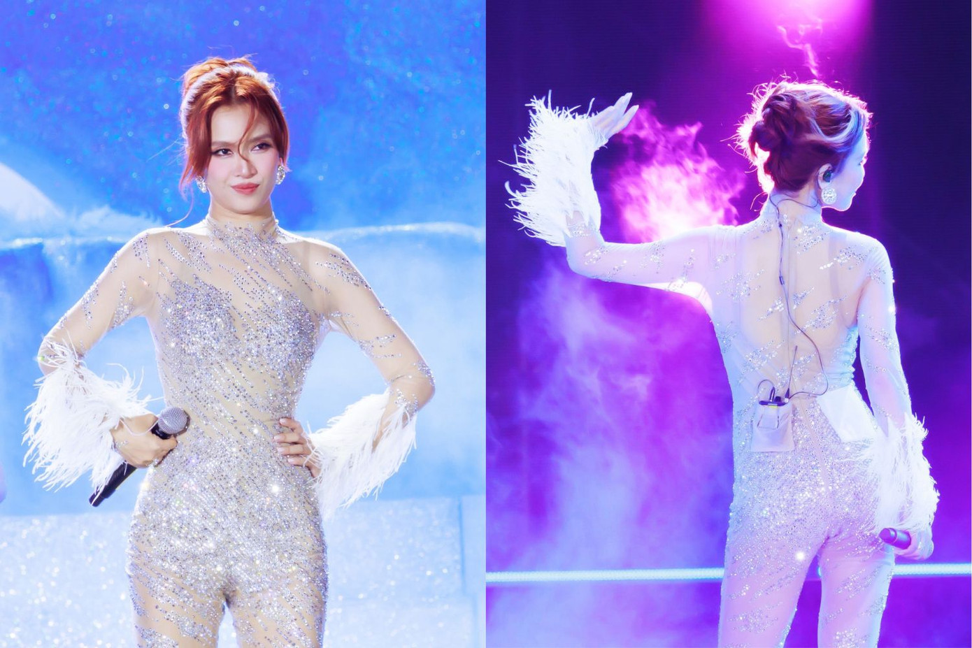 Tạo hình nàng tiên cá trong phần trình diễn May Mắn rất được lòng Gió Em.