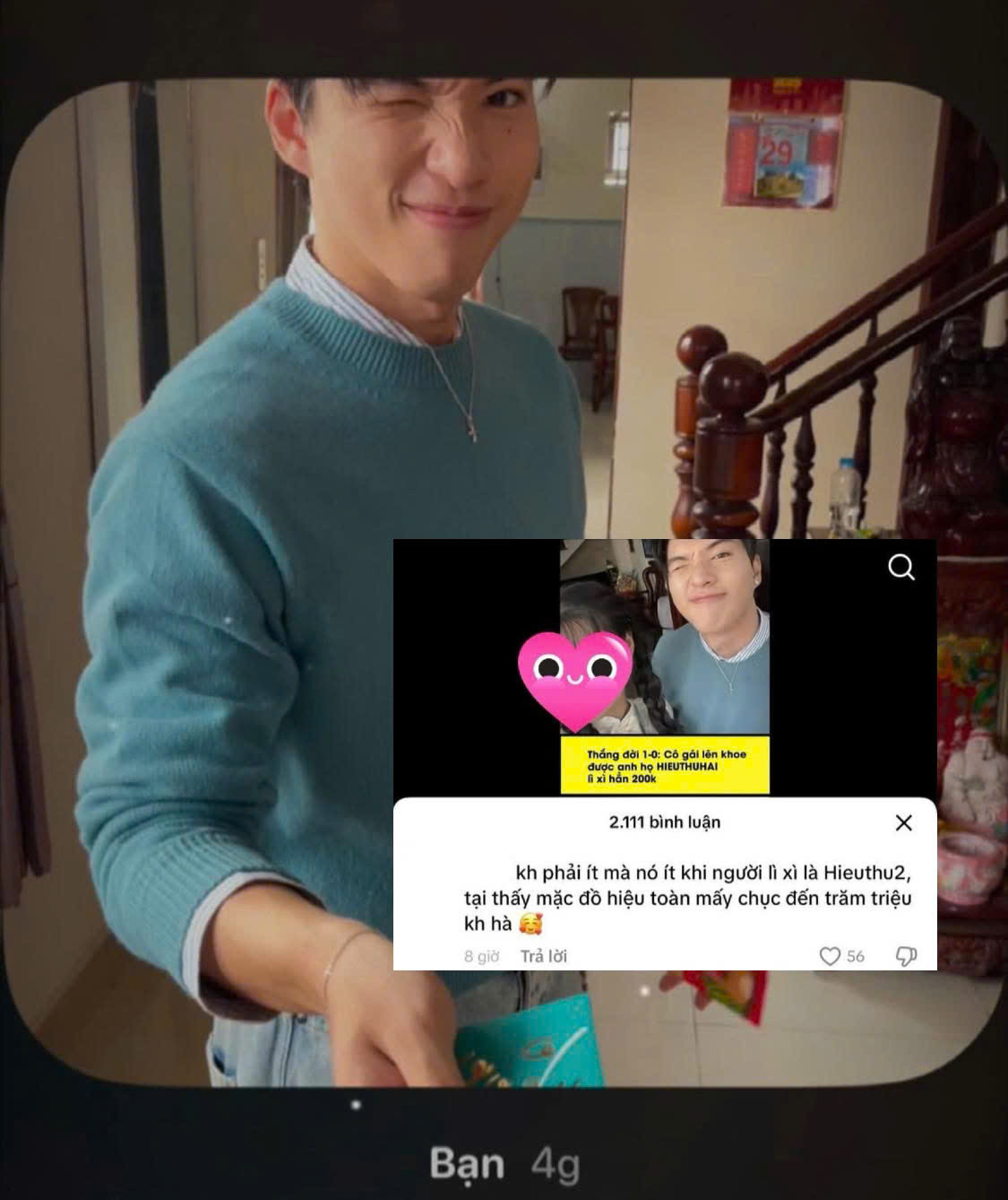 HIEUTHUHAI bị chỉ trích vì tin đồn số tiền lì xì cho em họ.