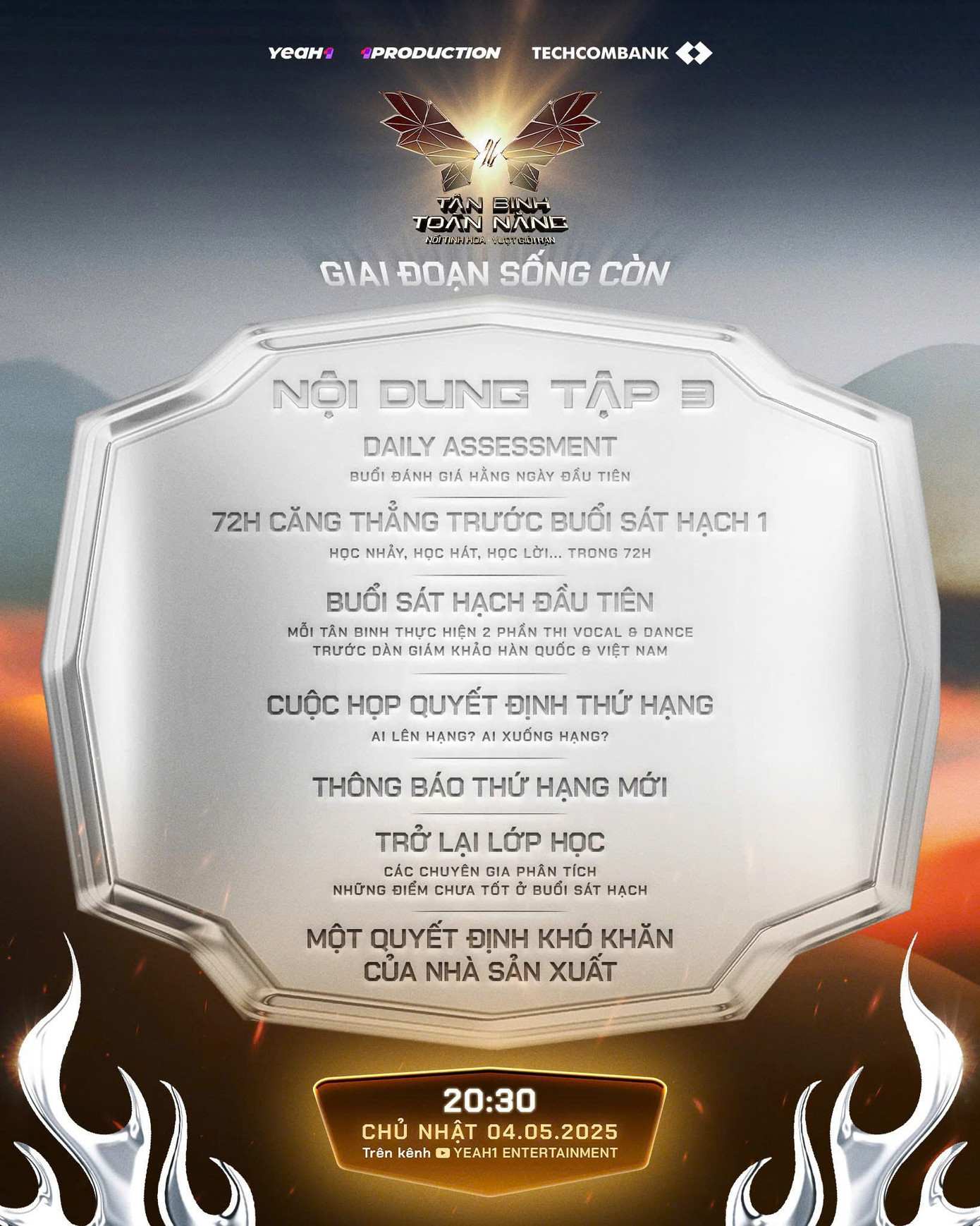 Khán giả được theo dõi buổi sát hạch đầu tiên ở tập 3Tân Binh Toàn Năng. Ảnh: BTC.