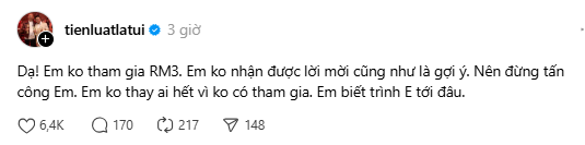 Tiến Luật lên tiếng đính chính khi "ngồi không cũng dính đạn". Tiến Luật lên tiếng đính chính khi "ngồi không cũng dính đạn".