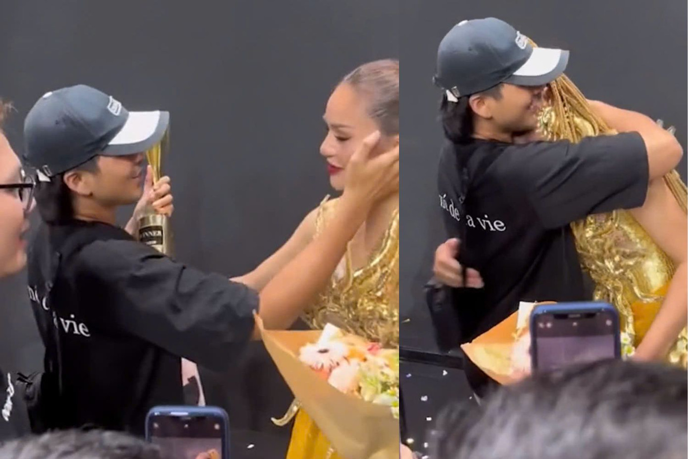 Quang Sơn lần đầu xuất hiện công khai chúc mừng Lê Thu Trang tại Chung kết The New Mentor 2023.