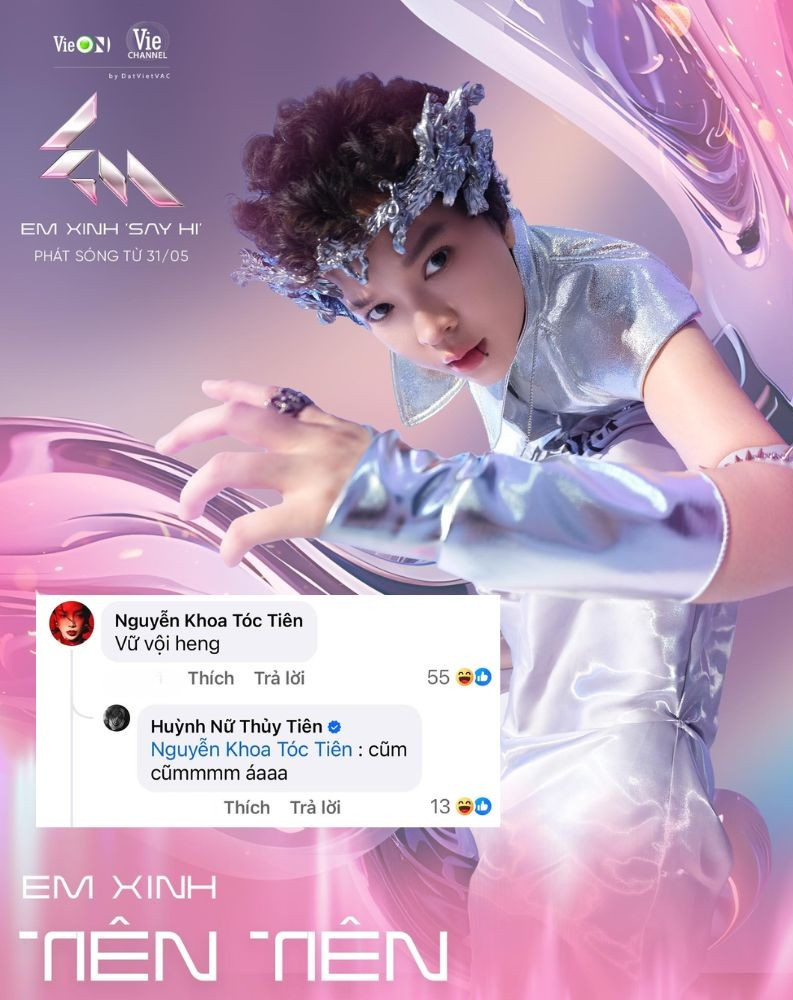 Tóc Tiên cũng nhanh chóng bình luận “góp vui” cùng Tiên Tiên.