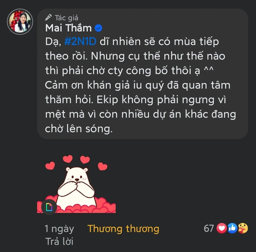 Người hâm mộ tỏ ra nhẹ nhõm trước lời xác nhận này, đồng thời mong đợi những chương trình mới trong năm 2025. Người hâm mộ tỏ ra nhẹ nhõm trước lời xác nhận này, đồng thời mong đợi những chương trình mới trong năm 2025.