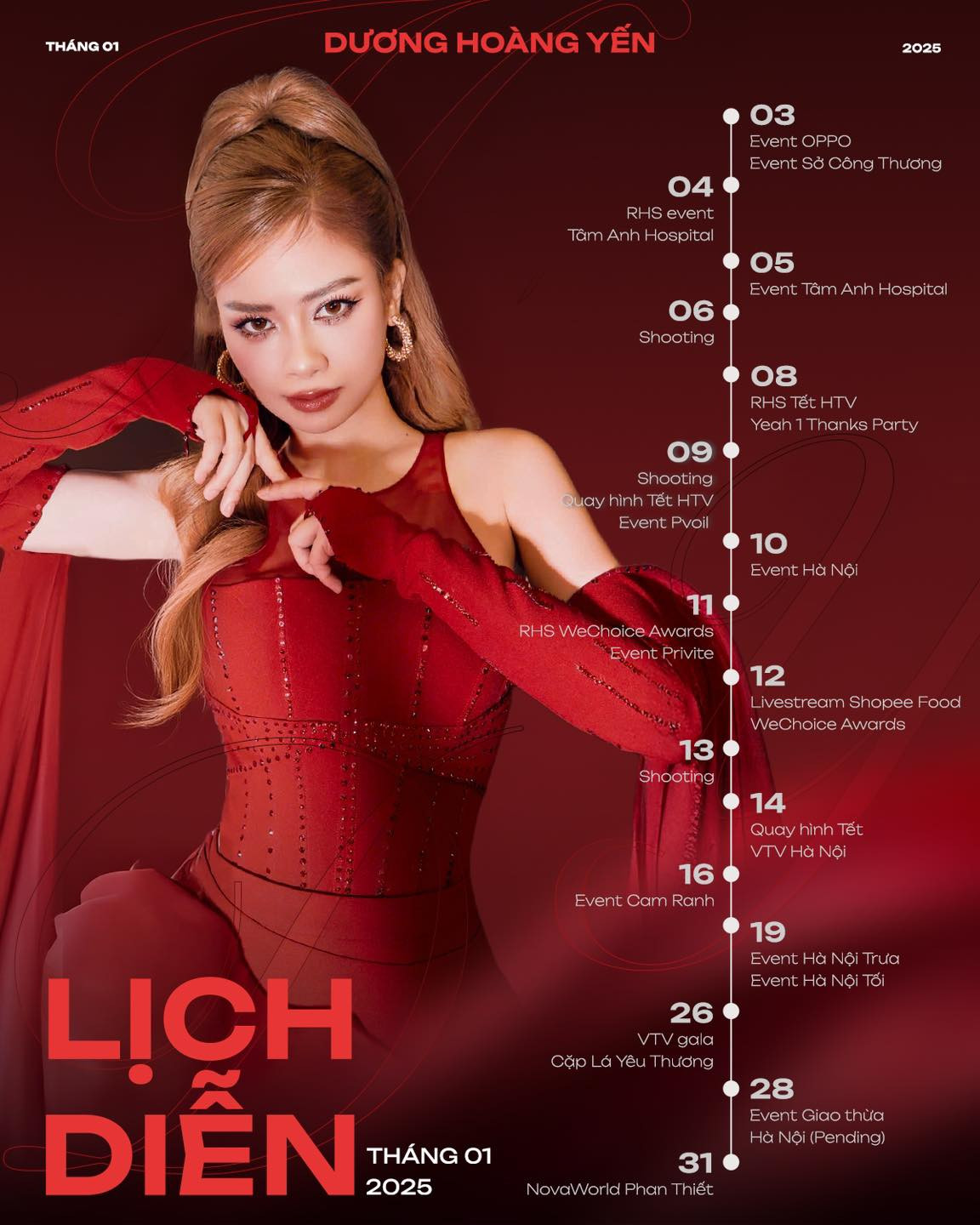 Dương Hoàng Yến có lịch biểu diễn xuyên Tết. Dương Hoàng Yến có lịch biểu diễn xuyên Tết.