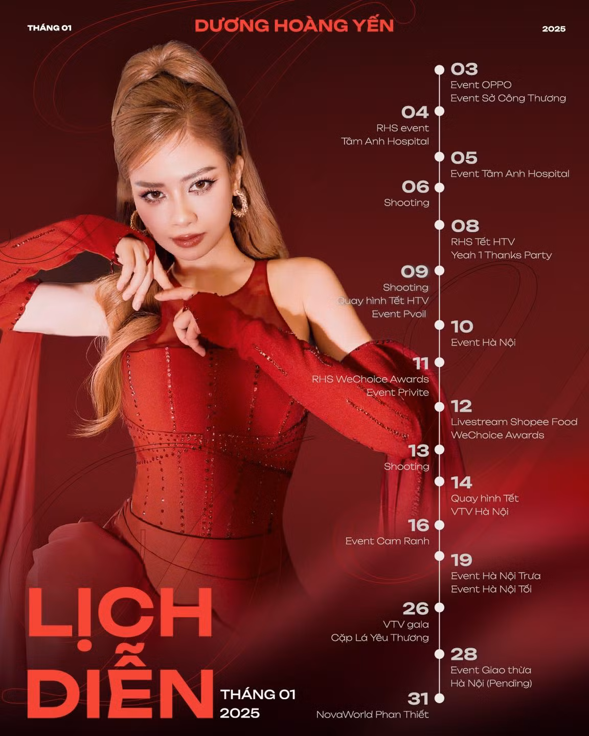 Dương Hoàng Yến có lịch biểu diễn xuyên Tết.