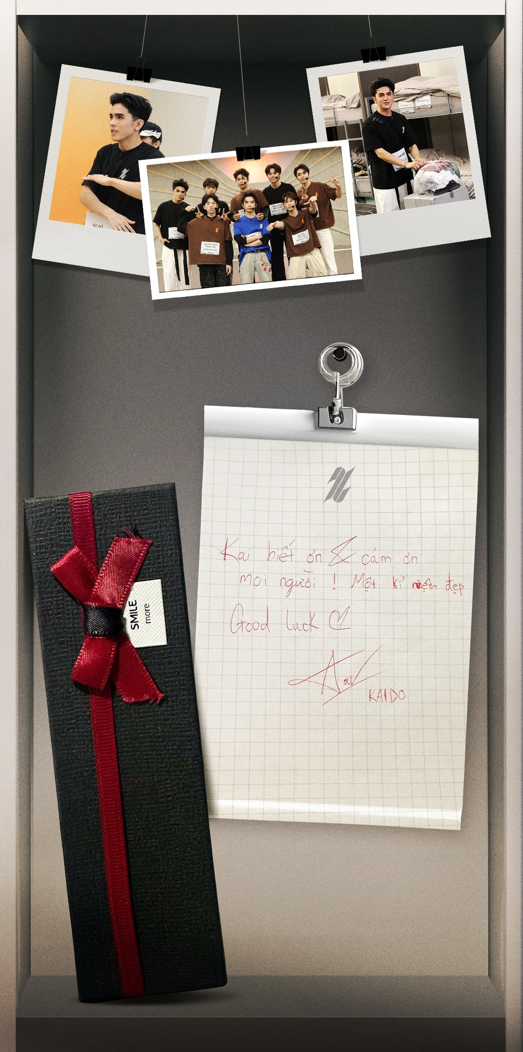 "Biết ơn và cảm ơn mọi người. Một kỷ niệm đẹp" - Kai Đỗ nhắn gửi Top 30. Nguồn ảnh: BTC. "Biết ơn và cảm ơn mọi người. Một kỷ niệm đẹp" - Kai Đỗ nhắn gửi Top 30. Nguồn ảnh: BTC.