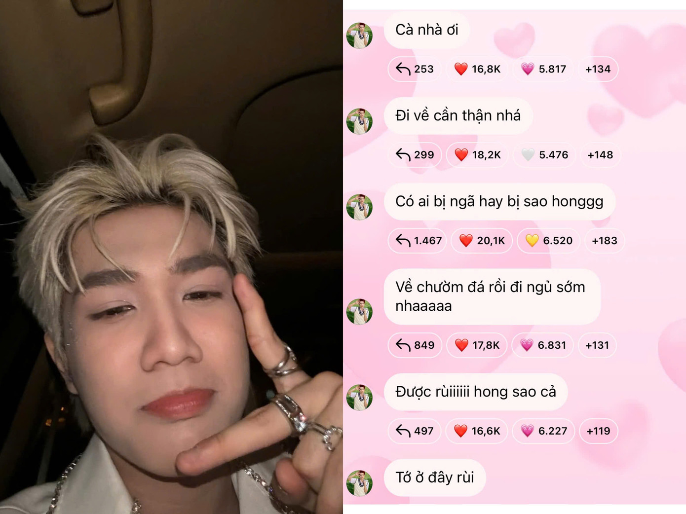 Nam rapper quan tâm hỏi thăm fan sau sự việc. Nam rapper quan tâm hỏi thăm fan sau sự việc.