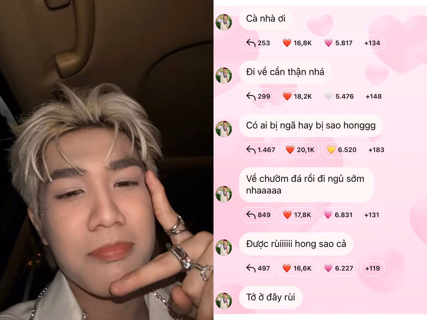 Nam rapper quan tâm hỏi thăm fan sau sự việc.