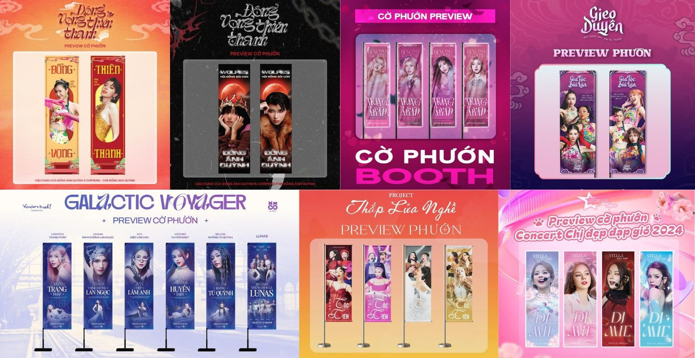 Hình ảnh các Chị Đẹp sẽ xuất hiện trên loạt cờ phướn dọc các tuyến đường trong khu vực tổ chức concert.