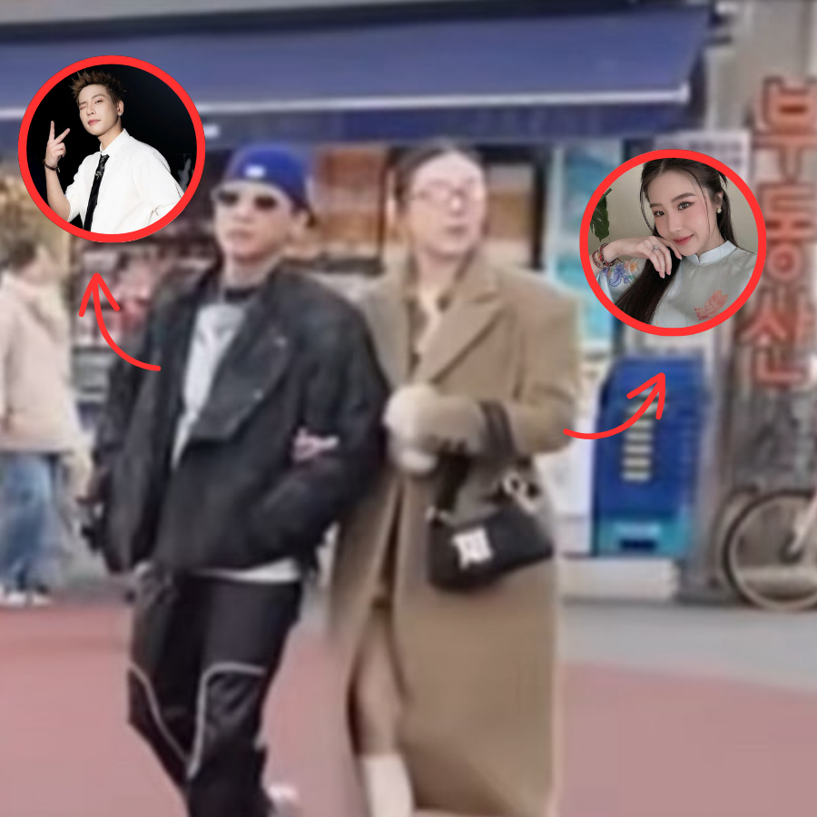 Tạo hình của Quân AP trông "phố" hơn các đoạn clip anh từng chia sẻ trong thời gian du lịch Hàn Quốc. Trong khi đó, bạn gái anh lại được ngợi khen vì vẻ ngoài thanh lịch.