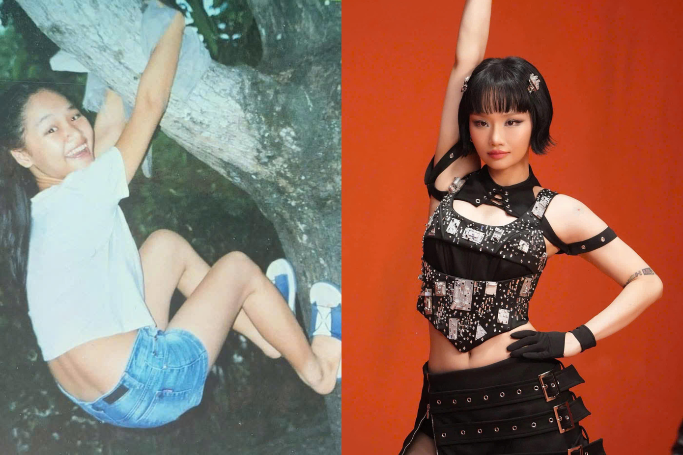 Bức ảnh cho thấy phần nào cá tính mạnh mẽ, tinh nghịch đã "ăn sâu trong máu" của Miu Lê từ thuở còn cắp sách tới trường.