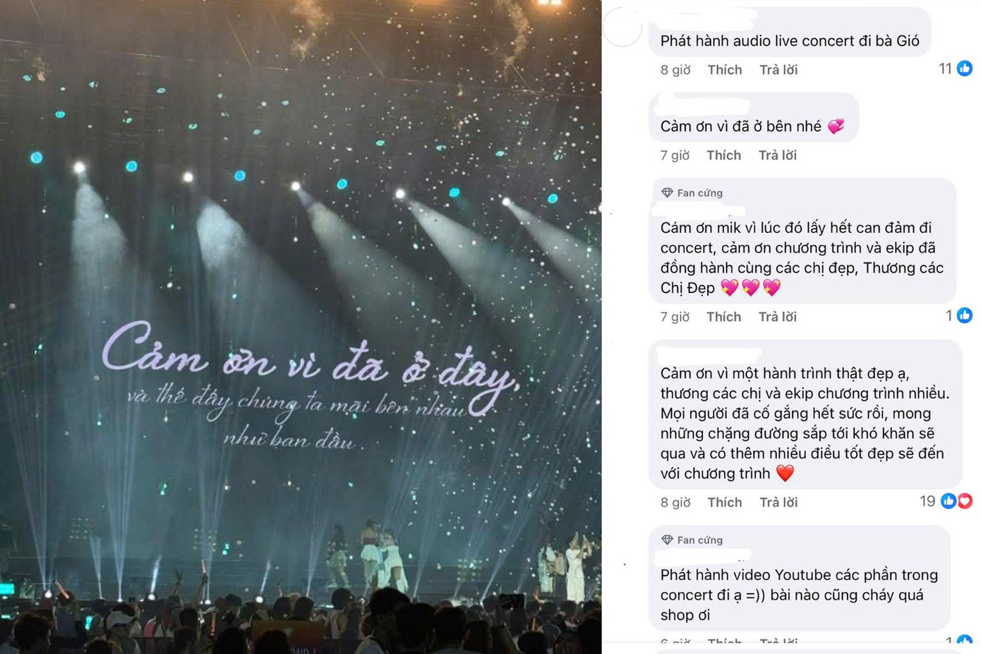 Gió Em cảm ơn các &quot;Chị Đẹp&quot; và chương trình vì hành trình đẹp.