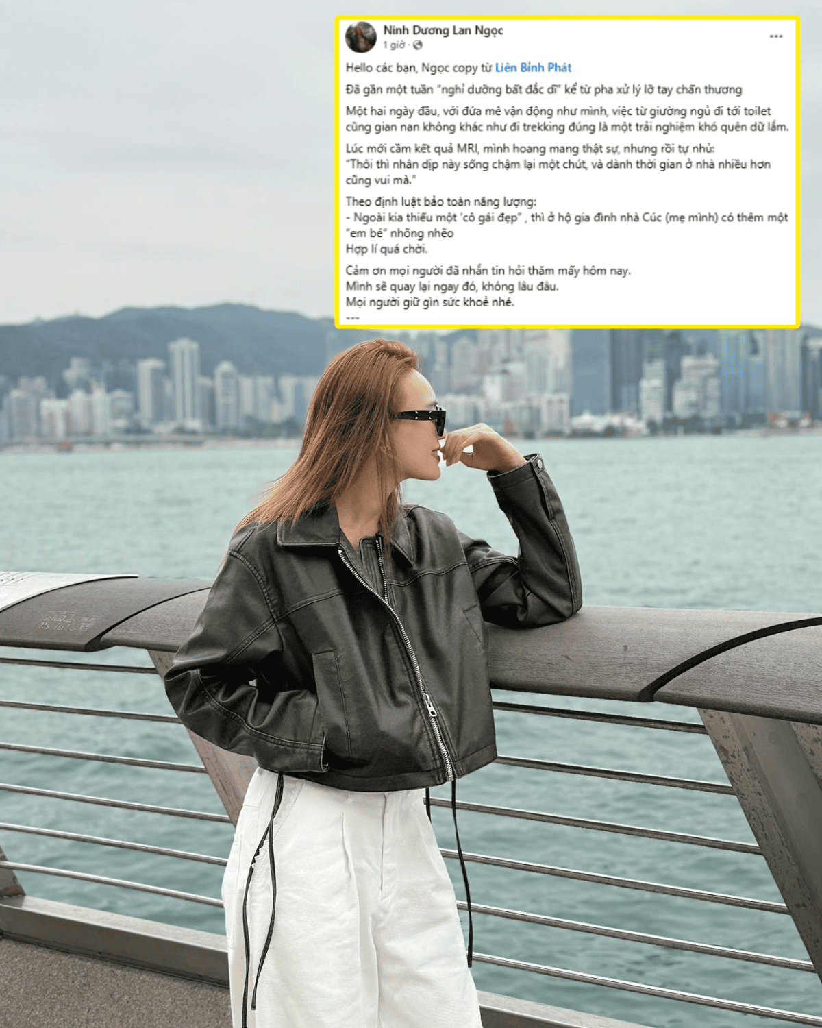 Nữ diễn viên dí dỏm vận dụng “định luật bảo toàn năng lượng” với pha chấn thương không mong muốn: “Ngoài kia thiếu một cô gái đẹp, thì ở nhà mẹ Cúc có thêm một em bé nhõng nhẽo".