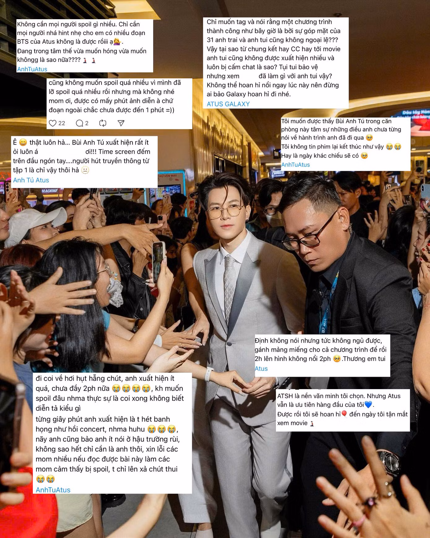 Nhiều Galaxy (tên FC của Anh Tú Atus) bất bình với nhà sản xuất về thời lượng lên phim của thần tượng.