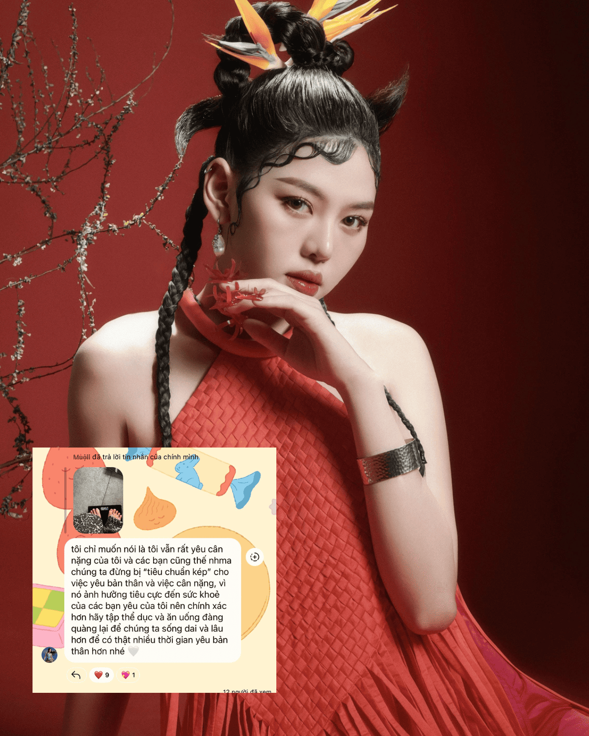 Không chỉ Miu Lê, Muộii cũng chia sẻ về cân nặng hiện tại và tâm sự với "hội con gái" chuyện giảm cân.