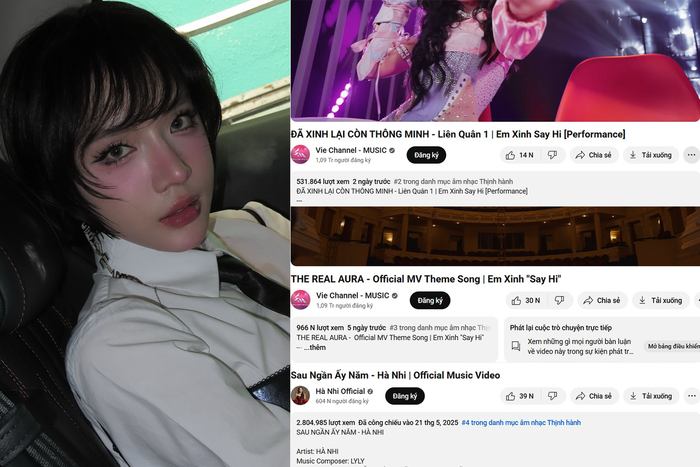 LyLy cũng nối gót Miu Lê khi cùng lúc có 3 ca khúc lọt Top gồm The Real Aura, Đã Xinh Lại Còn Thông Minh và Sau Ngần Ấy Năm (ca sĩ Hà Nhi hát, LyLy sáng tác). LyLy cũng nối gót Miu Lê khi cùng lúc có 3 ca khúc lọt Top gồm The Real Aura, Đã Xinh Lại Còn Thông Minh và Sau Ngần Ấy Năm (ca sĩ Hà Nhi hát, LyLy sáng tác).