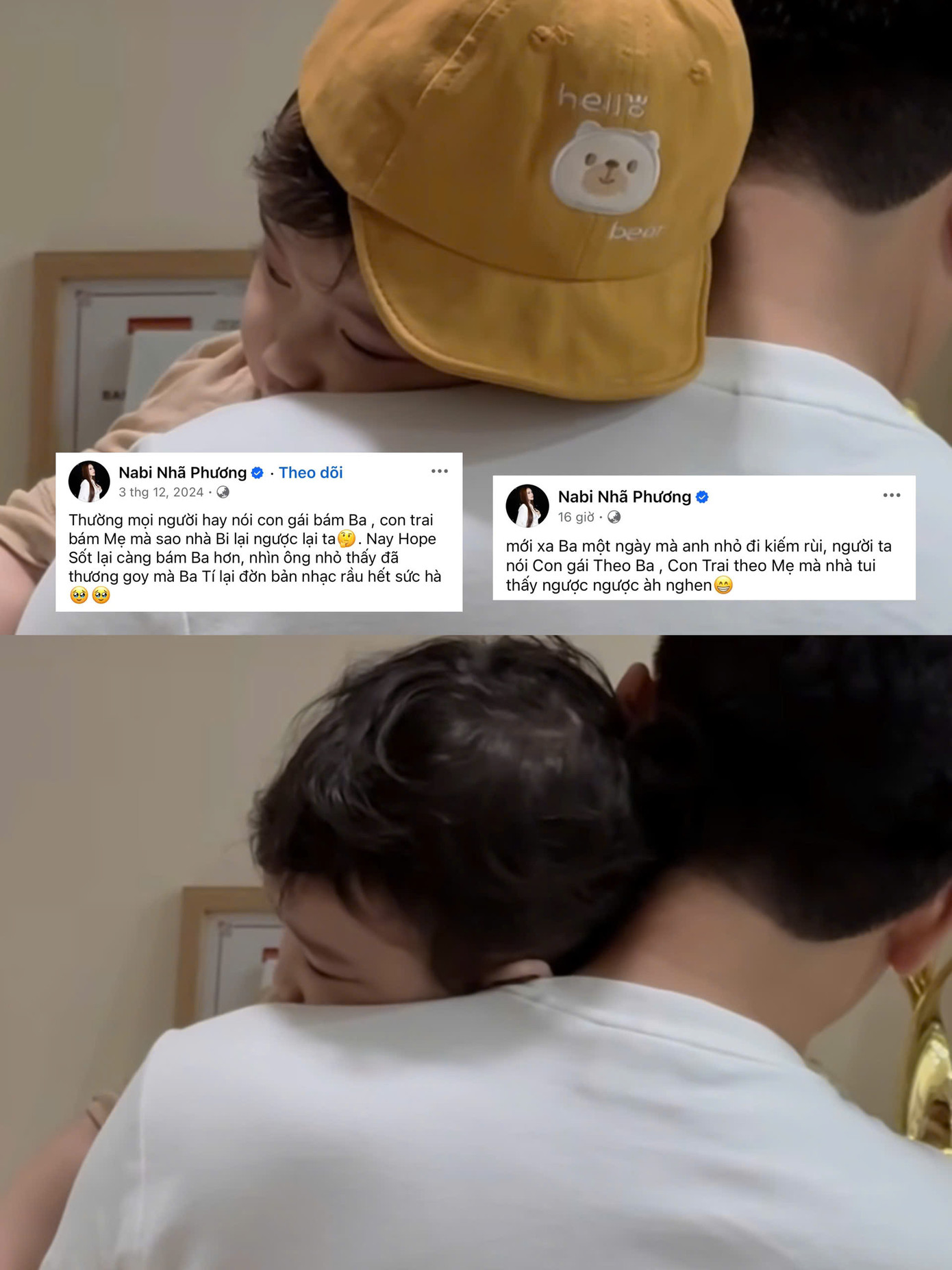 Không ít lần Nhã Phương "dỗi nhẹ" vì con trai thương ba hơn mẹ.